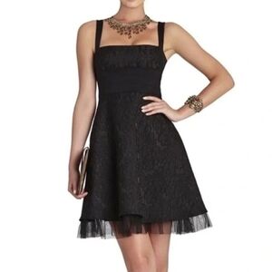 BCBGMaxAzria Black Lace Fit-and-Flare Dress